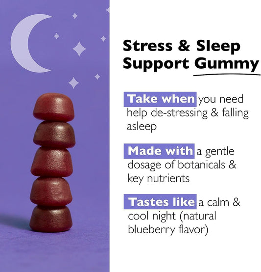 Rescue Bach Plus Sleep & Stress Support Gummies, Nighttime Dietary Supplement With 1Mg Melatonin, Ashwagandha, Chamomile, Lavender & Vitamin B6, Natural Blueberry Flavor, Vegan & Gluten-Free, 3 Pack