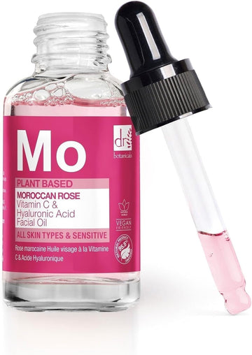 Dr Botanicals Moroccan Rose Facial Oil With Hyaluronic Acid & Vitamin C 30Ml