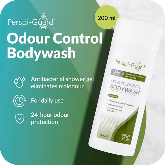 Perspi-Guard Neroli Scented Odour Control Antibacterial Body Wash For Men & Women, Anti Bacterial Shower Gel Prevents Malodour, 200 Ml, 2-Pack