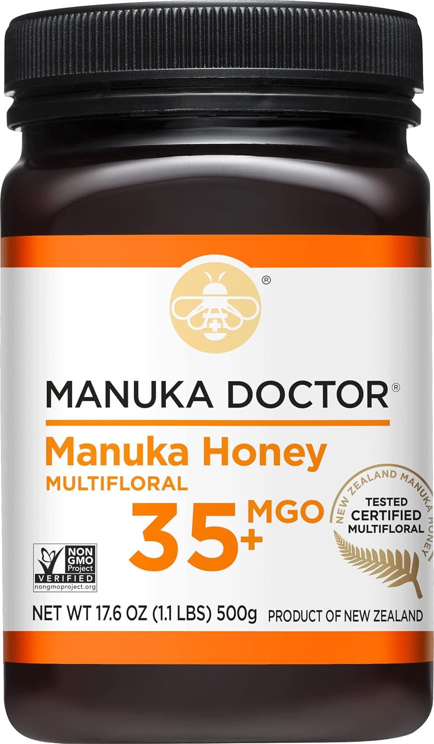 Manuka Doctor - Mgo 35+ Manuka Honey Multifloral, 100% Pure New Zealand Honey. Certified. Guaranteed. Raw. Non-Gmo (17.6Oz)