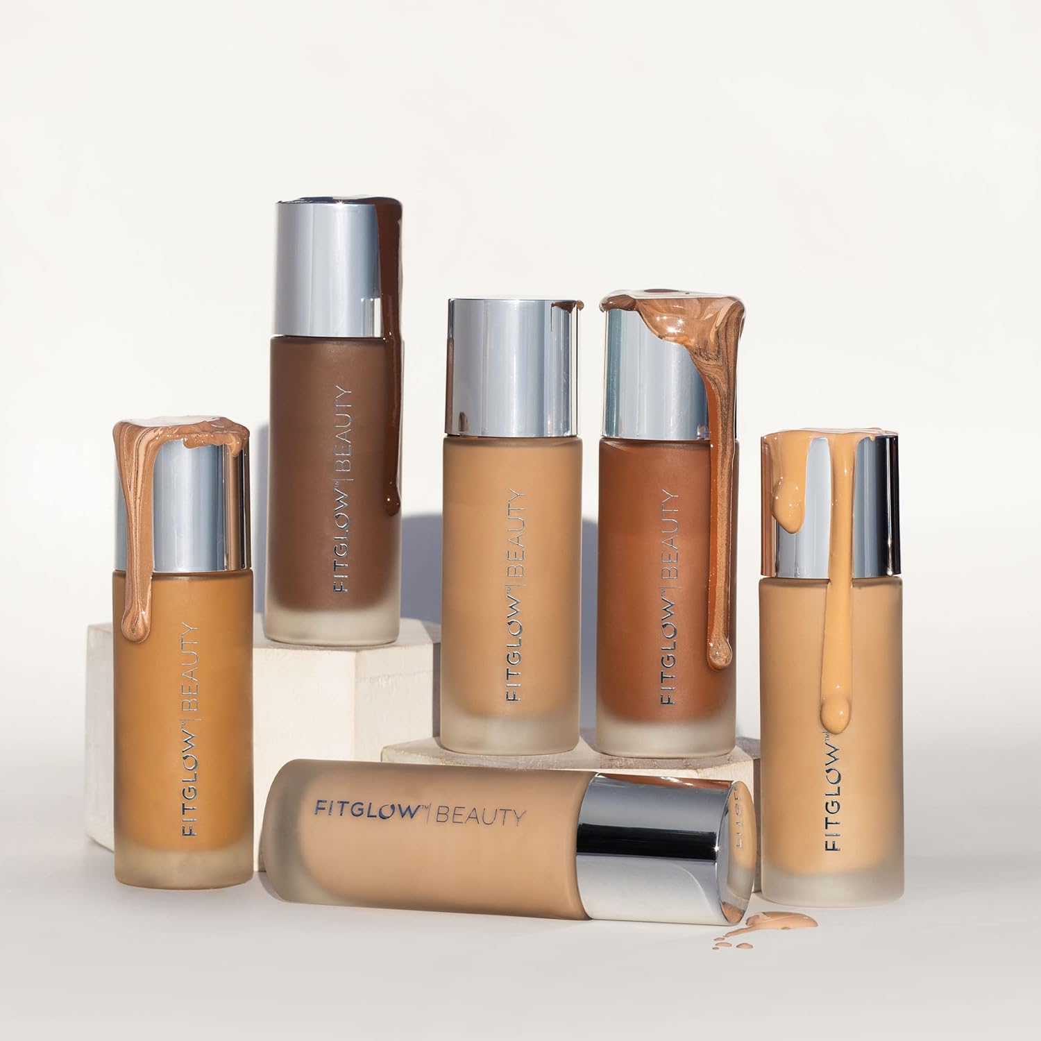 Fitglow Beauty Foundation+ | Vegan Skin-Treating Foundation With Peptides & Plant Collagen | Buildable Medium-Full Coverage, Natural Finish | Hydrating, Anti-Aging, Pore-Friendly | F5-30Ml : Beauty & Personal Care