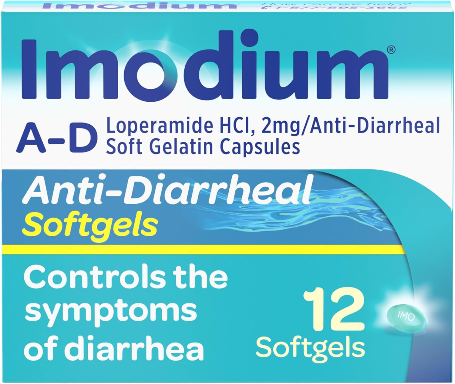 Imodium A-D Diarrhea Relief Softgels With Loperamide Hcl, Anti-Diarrheal Medicine To Help Control Symptoms Of Diarrhea Due To Acute, Traveler'S Diarrhea, Hsa/Fsa Eligible, 12 Ct