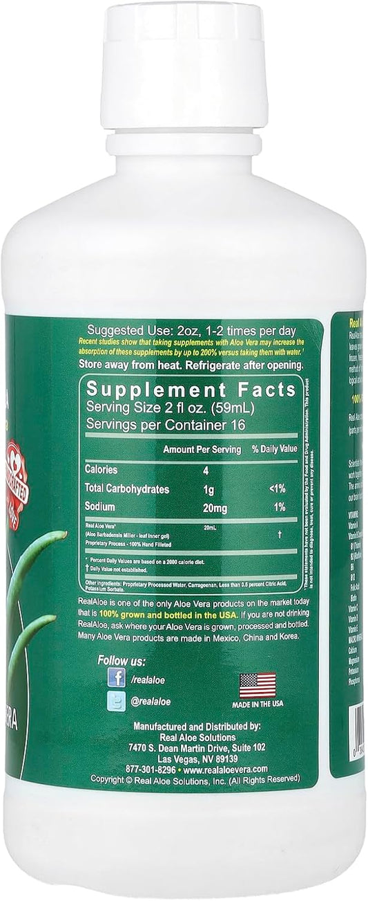 Real Aloe Vera Organically Grown Real Aloe Vera Gel 32 Oz : Health & Household