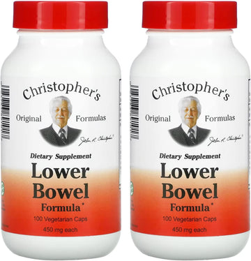 Dr Christopher's Lower Bowel Formula Vegetarian 100 Capsules 450 mg (Pack of 2)