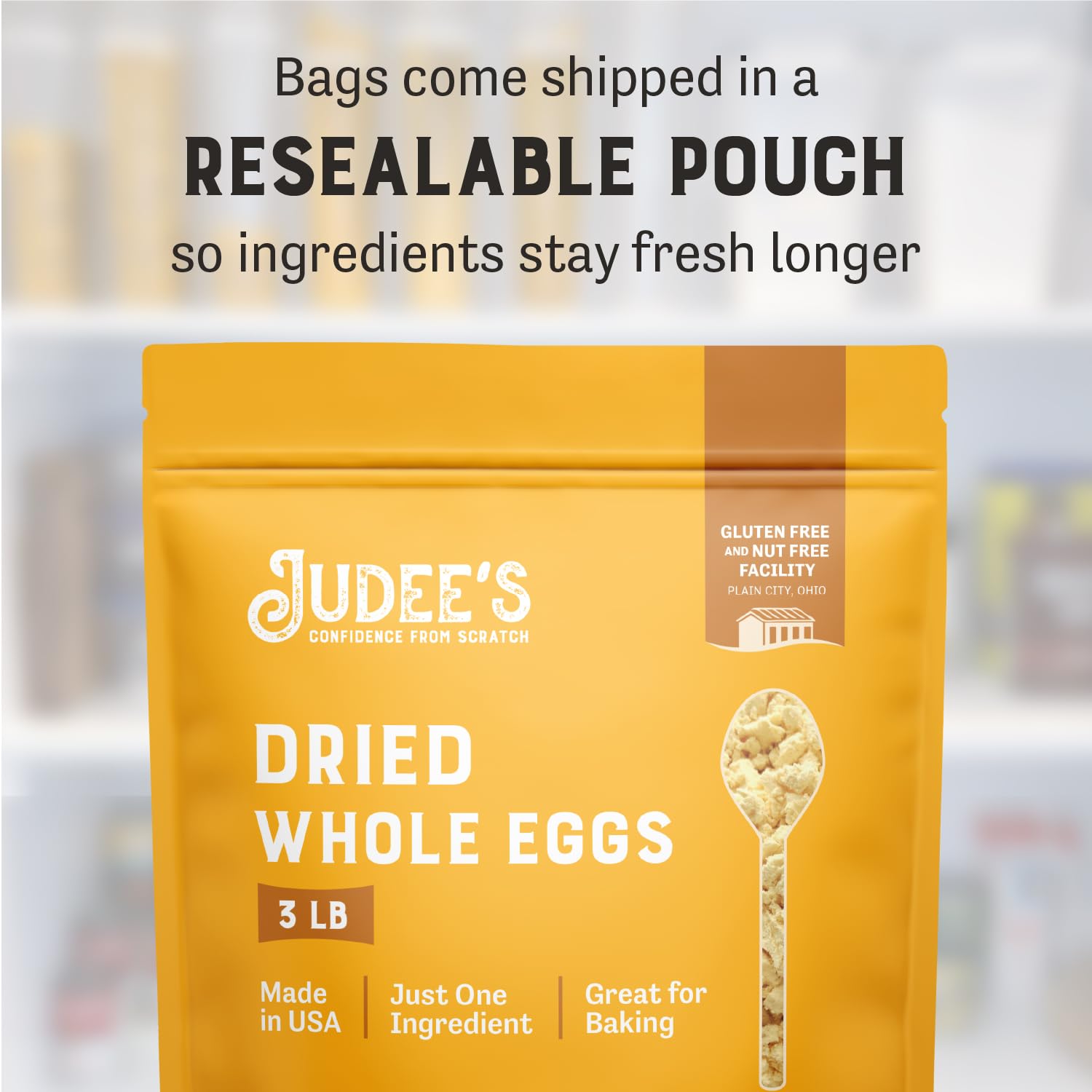 Judee’s Dried Whole Egg Powder - 3 lbs - Baking Supplies - Delicious and 100% Gluten-Free - Great for Breakfast and Camping Meals - Quick and Easy for Outdoor Preparations : Grocery & Gourmet Food