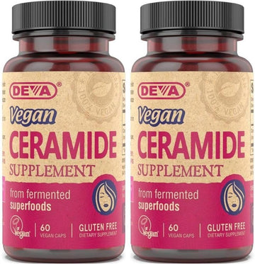Deva Vegan Vitamins Skin Restoring Ceramide Supplement Tablets, 60 Count, (Pack Of 2)