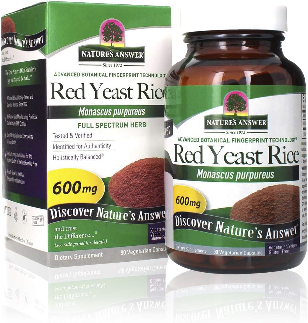 Nature'S Answer Red Yeast Rice Herbal Supplement Vegetarian Capsules, 90-Count | Promotes A Healthy Heart | Cardiovascular Support | Beneficial For Blood Circulation