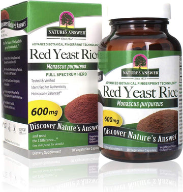 Nature'S Answer Red Yeast Rice Herbal Supplement Vegetarian Capsules, 90-Count | Promotes A Healthy Heart | Cardiovascular Support | Beneficial For Blood Circulation