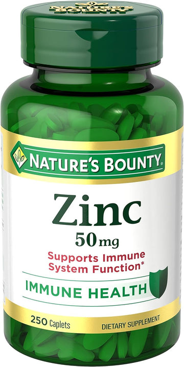 Nature'S Bounty Zinc 50Mg, Immune Support & Antioxidant Supplement, Promotes Skin Health 250 Caplets