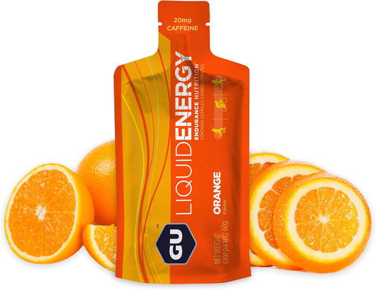 Gu Energy Liquid Energy Gel With Complex Carbohydrates, Vegan, Gluten-Free, And Dairy-Free On-The-Go Energy For Any Workout, 12-Count, Orange