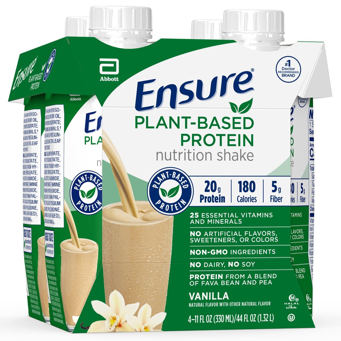 Ensure Plant Protein Nutrition Shakes Vanilla 11 Fl Oz Each (Pack Of 4)