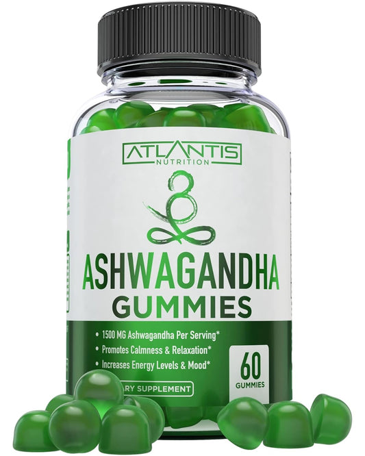 Supergreen, Magnesium & Ashwagandha Gummies - Improves Sleep & Helps Muscle Cramps, Supergreens With Spinach, Broccoli, Beetroot, Green Tea, & Acai For Immune Support - 60 Gummies
