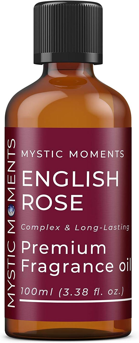 Mystic Moments | English Rose Fragrance Oil - 100Ml - Perfect For Soaps, Candles, Bath Bombs, Oil Burners, Diffusers And Skin & Hair Care Items