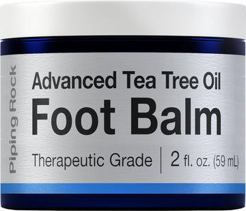 Piping Rock Tea Tree Oil Foot Balm | 2 oz | Advanced Therapeutic Grade | Moisturizer for Dry Feet and Heels