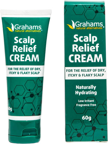 Grahams Natural Scalp Relief Cream - Seborrheic Dermatitis, Dandruff & Psoriasis Scalp Treatment To Moisturise Dry, Itchy & Flaky Scalps - With Manuka Honey, Calendula, Jojoba Seed Oil (60G)