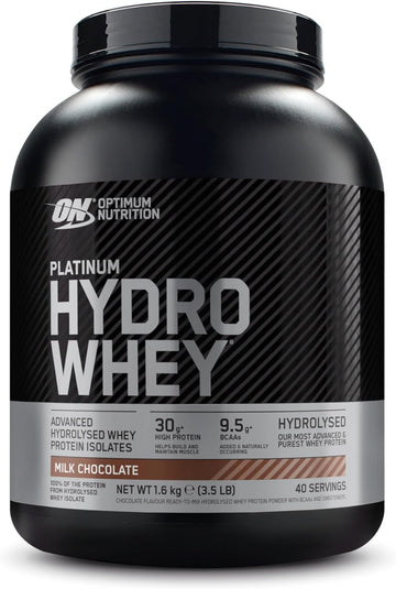 Optimum Nutrition Platinum Hydro Whey, Hydrolysed Whey Protein Isolate Powder With Essential Amino Acids, Glutamine And Bcaa, Super Strawberry Flavour, 40 Servings, 1.6 Kg