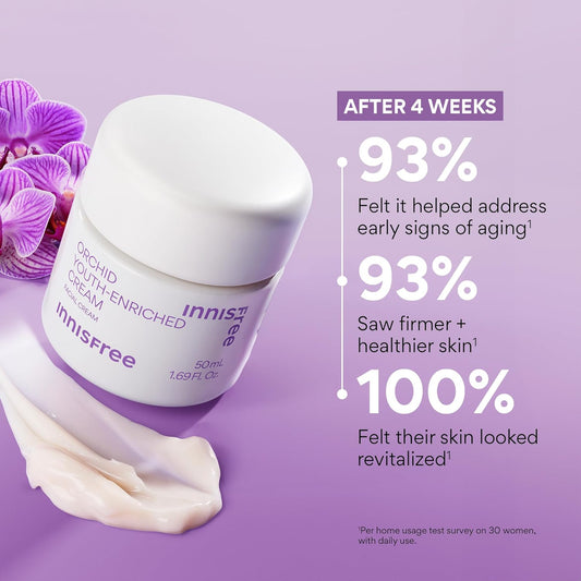 Innisfree Orchid Youth-Enriched Cream, Korean Face Moisturizer For Firming, Hydration, And Youthful Skin