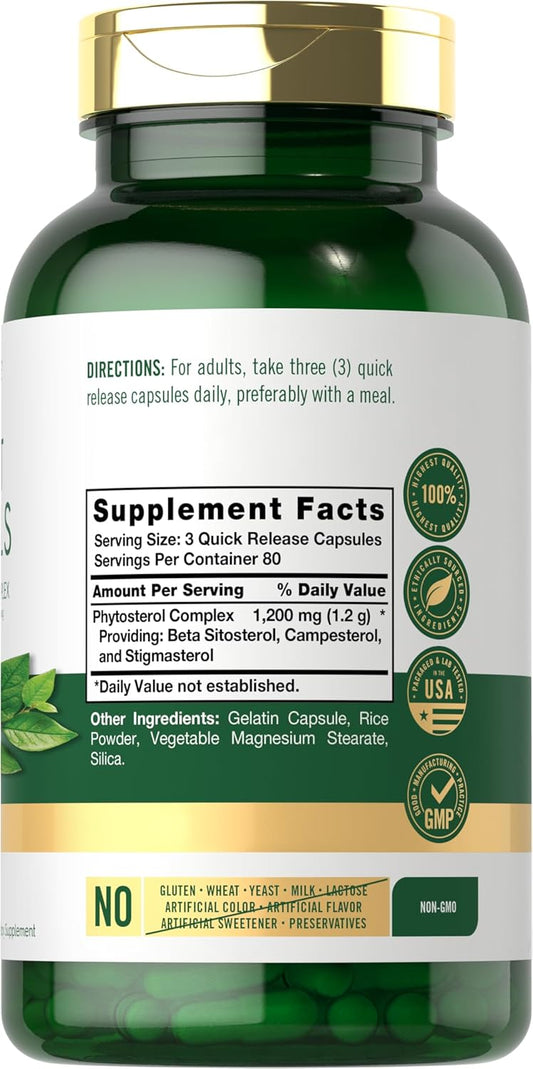 Carlyle Plant Sterols 1200 Mg | 240 Ultra Potent Capsules | Non-Gmo And Gluten Free Supplement | With Beta Sitosterol