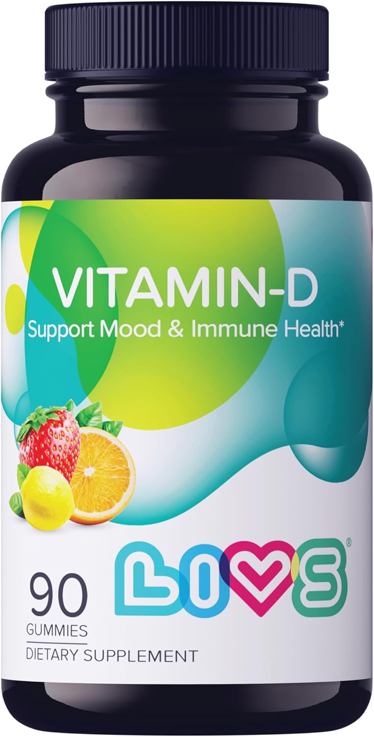 Livs Vitamin D - Vitamin D Gummies For Women And Adults, Vit D3 2,000 Iu Supplement, No Artificial Flavors, Orange, Lemon & Strawberry Flavor, 90 Count
