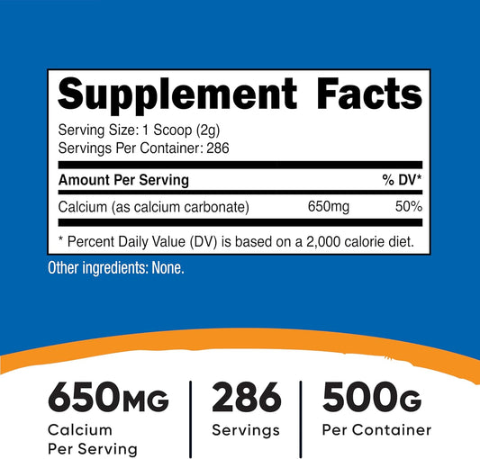 Nutricost Calcium Carbonate Powder 500 Grams