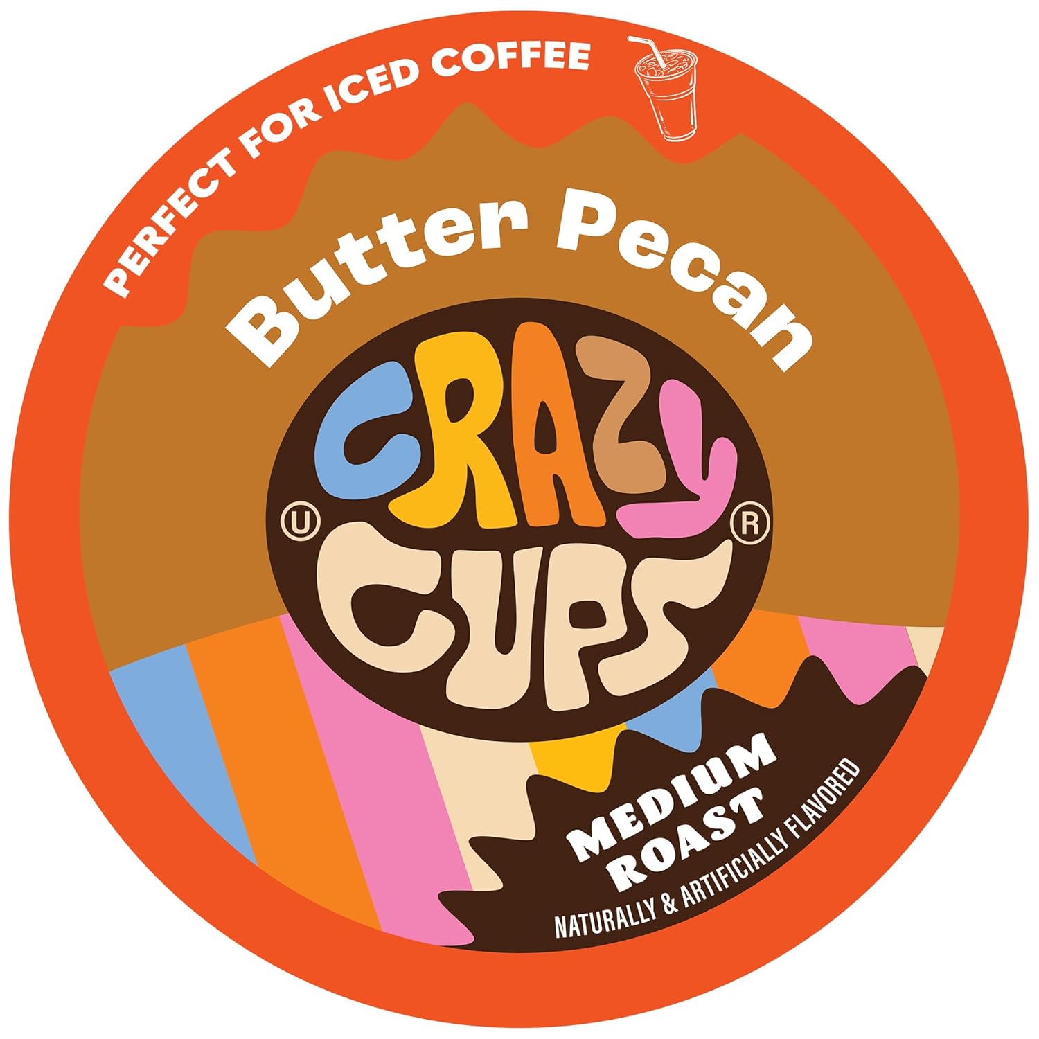 Crazy Cups Flavored Coffee For Keurig K-Cup Machines, Butter Pecan Swirl, Hot Or Iced Coffee, 22 Single Serve, Recyclable Pods
