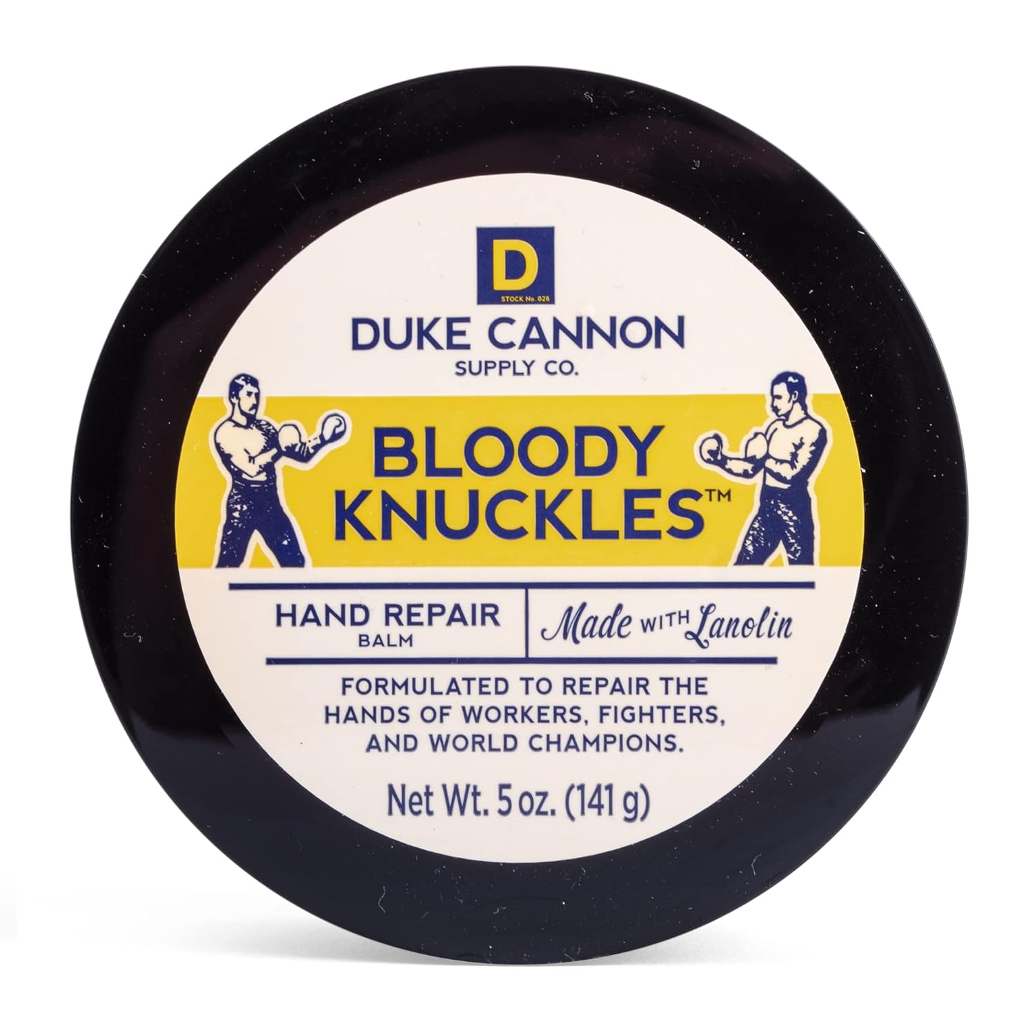 Duke Cannon Bloody Knuckles Hand Repair Balm - Unscented Moisturizer For Hardworking Hands | Lanolin Formula | Repair And Revitalize Dry, Cracked Skin | Ideal For Workers And Fighters (1 Pack)