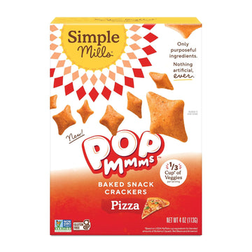 Simple Mills Pop Mmms Pizza Baked Snack Crackers, Gluten Free, 4 Ounce (Pack of 1)