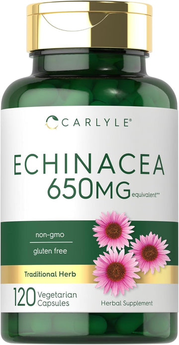 Carlyle Echinacea Capsules 650Mg | 120 Count | Non-Gmo & Gluten Free Supplement