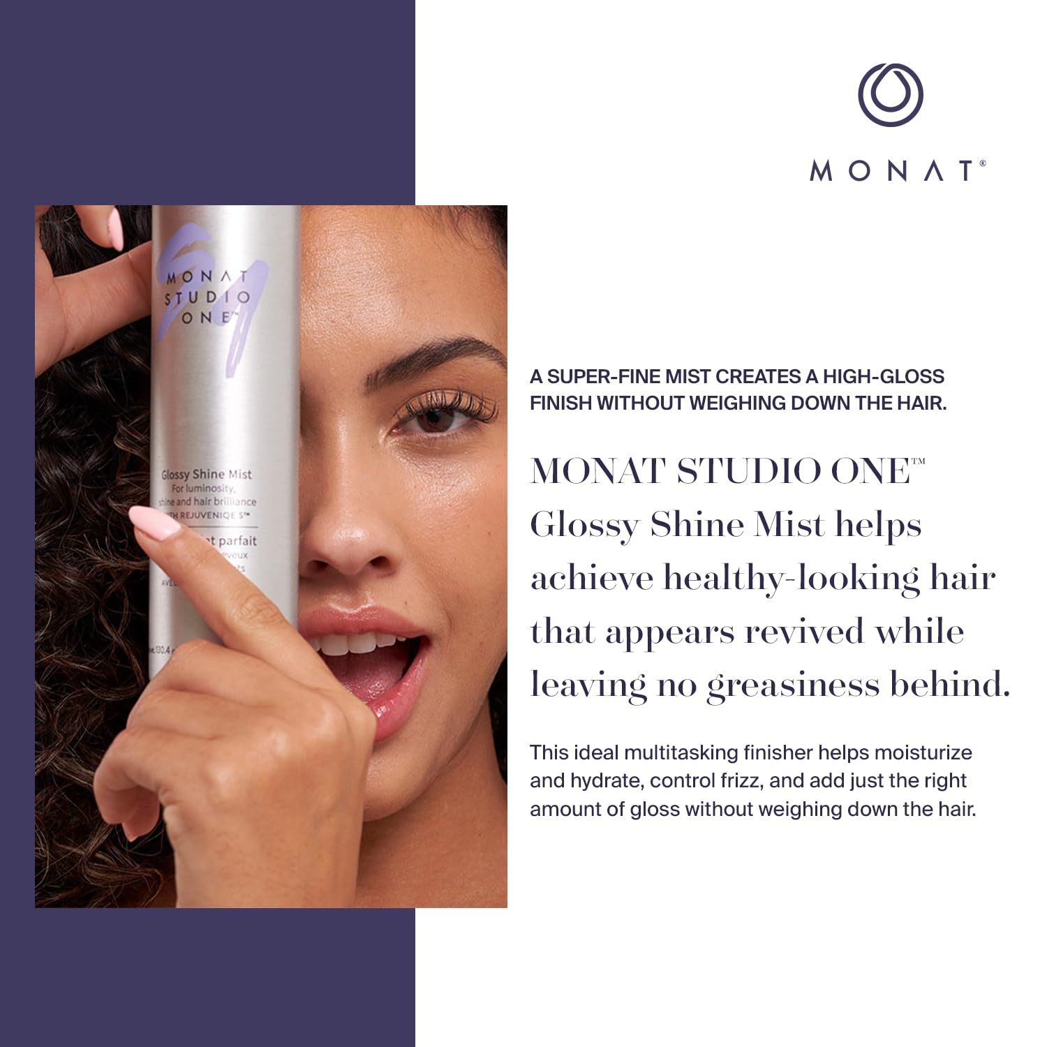MONAT Studio One™ Glossy Shine Mist - A Lightweight, Frizz Control Micro Hair Mist that Hydrates and Provides Brilliant Shine to the Hair. - 130.4 g (4.6 oz.) ? 137.8 ml (4.6 fl. oz.) : Beauty & Personal Care
