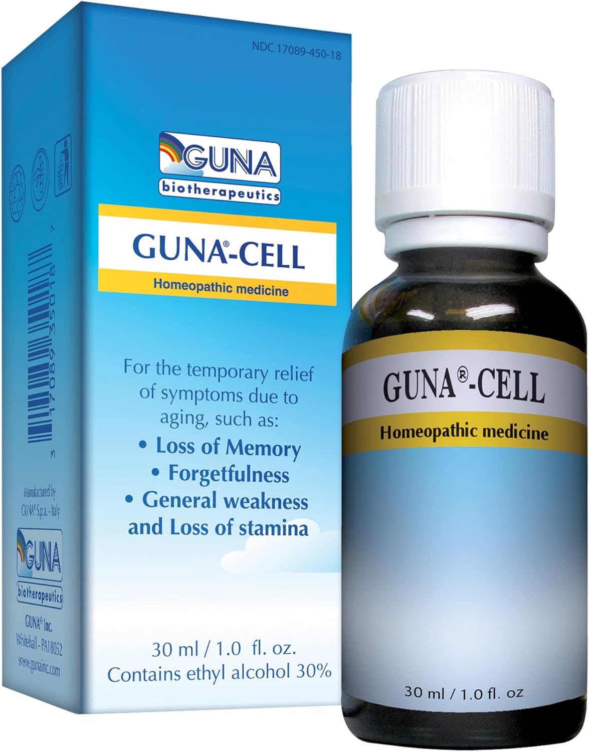 Guna Cell Homeopathic Memory and Fatigue Support for Age Related Symptoms- 1 Ounce
