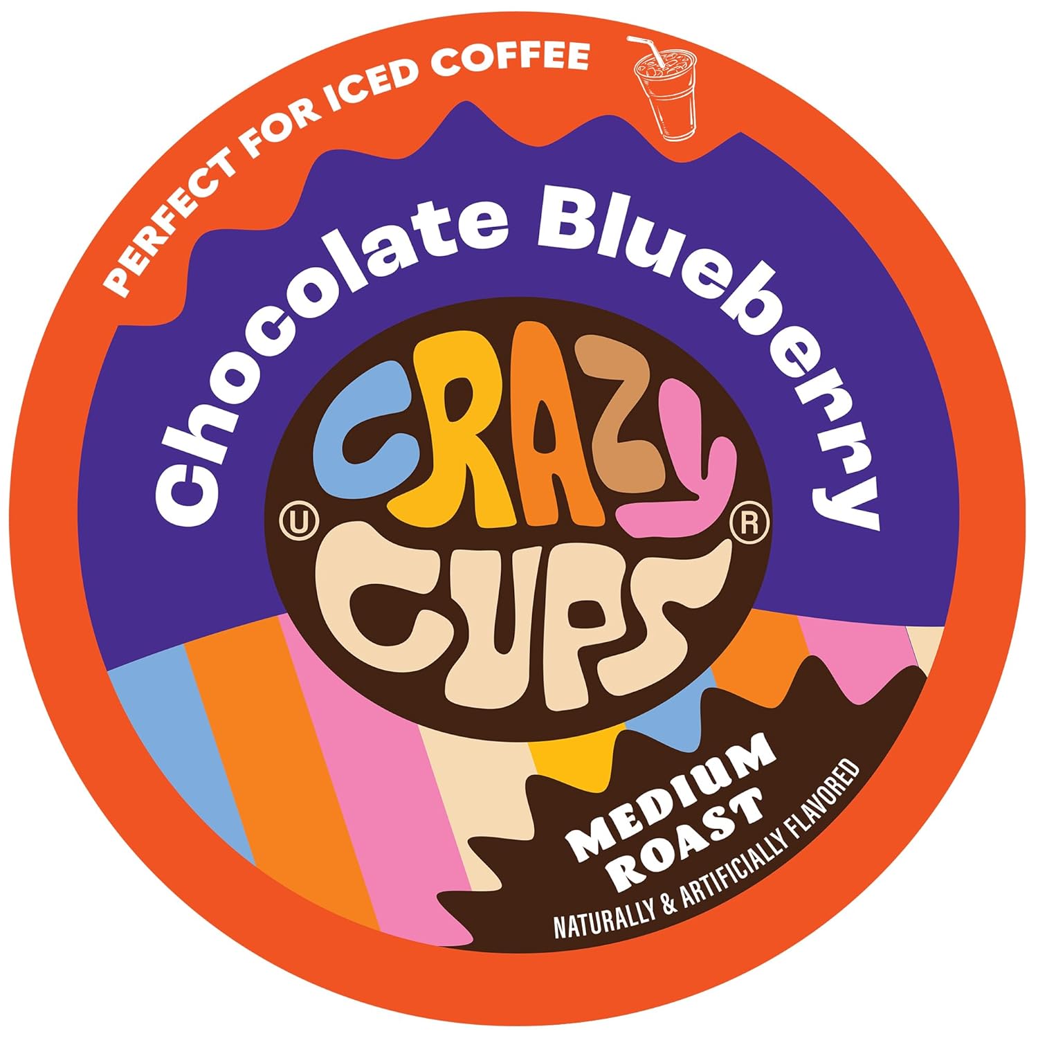 Crazy Cups Flavored Coffee Pods In Recyclable Single Serve For Keurig K Cups Machines, Chocolate Blueberry Hot Or Iced Coffee, 22 Count