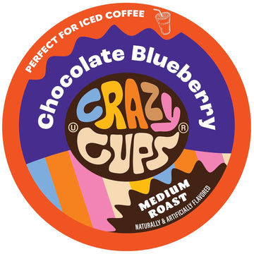 Crazy Cups Flavored Coffee Pods In Recyclable Single Serve For Keurig K Cups Machines, Chocolate Blueberry Hot Or Iced Coffee, 22 Count