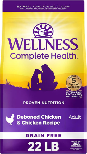 Wellness Complete Health Grain Free Adult Dry Dog Food, Chicken & Chicken Meal Recipe, 22 Pound Bag
