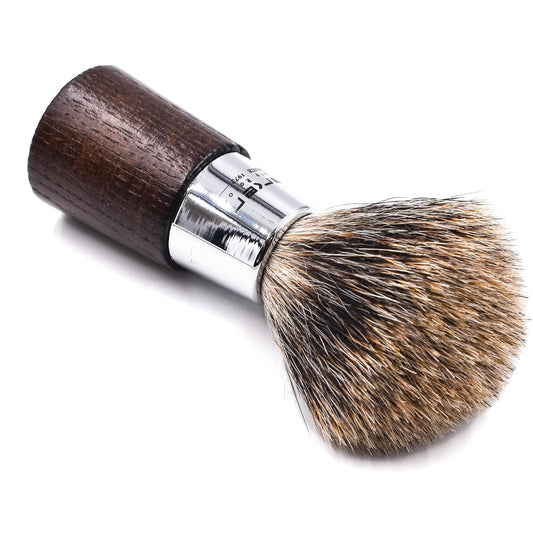 Parker 100% 3-Band Pure Badger Bristle Walnut And Chrome Handle Handmade Shaving Brush - Brush Stand Included