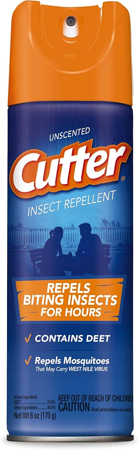 Cutter Unscented Cutter Insect Repellent, Aerosol, 6-Ounce, Clear