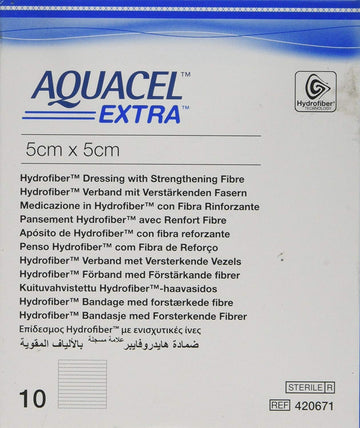 Convatec 99Xx0505 Aquacel Extra Dressing, 5Cm X 5Cm, Pack Of 10