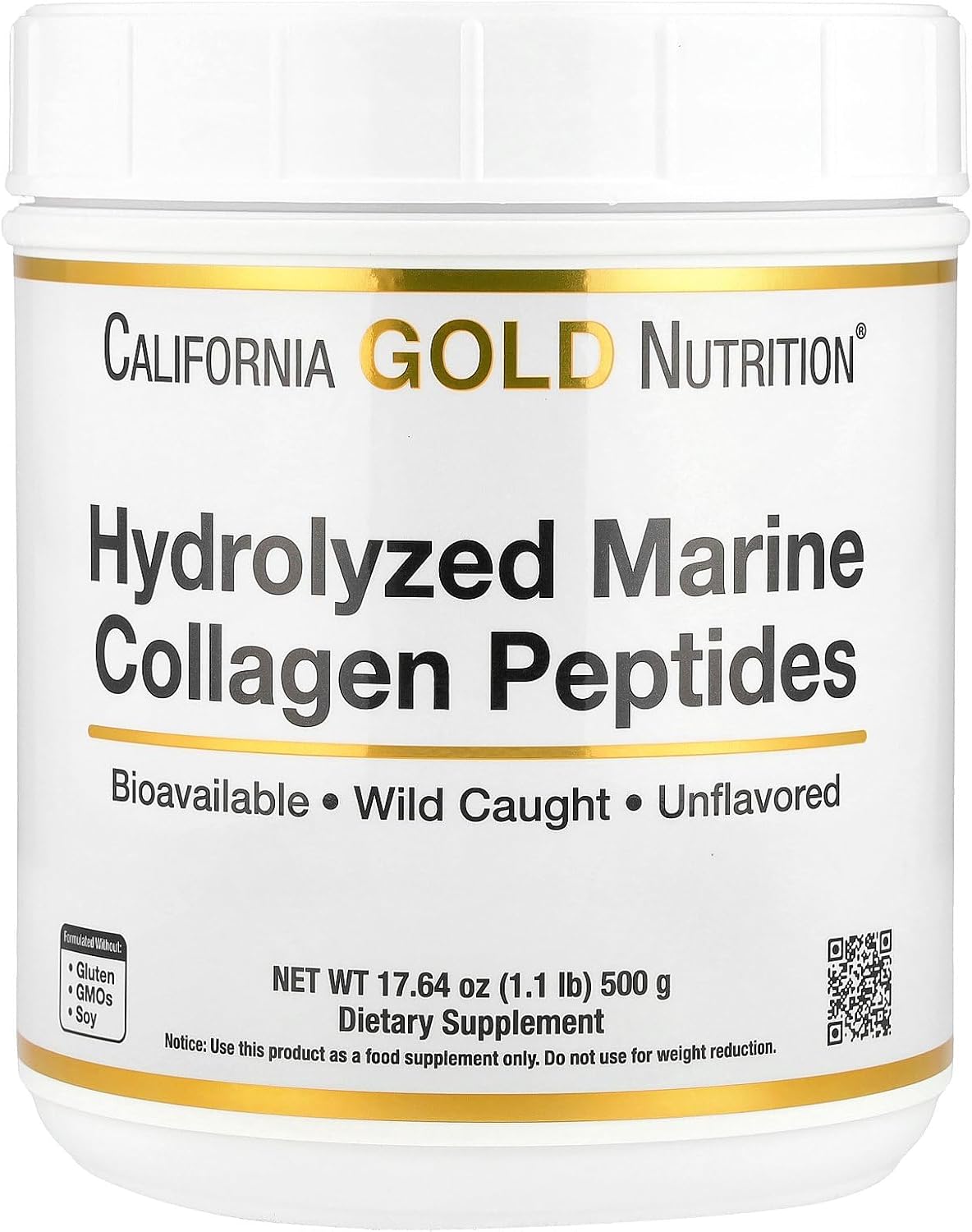 Collagen Peptides Powder With Hyaluronic Acid, Support For Healthy Hair, Skin, Nails, Joints And Bones, Non-Gmo, Gluten And Dairy Free, Unflavored, 17.64 Oz (500 G)