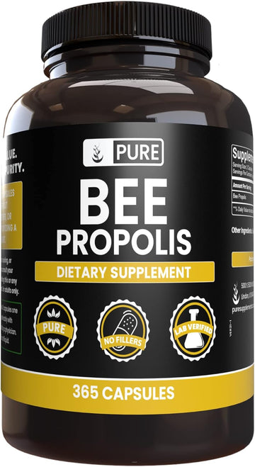 Pure Original Ingredients Bee Propolis (365 Capsules) No Magnesium Or Rice Fillers, Always Pure, Lab Verified
