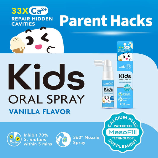 Lab52 Kids Oral Spray, Toddler Toothpaste Helper For Cavity Repair And Fresh Breath, Children Anticavity With Fluoride Free For Newborn To Preschoolers, Xylitol Vanilla Flavor