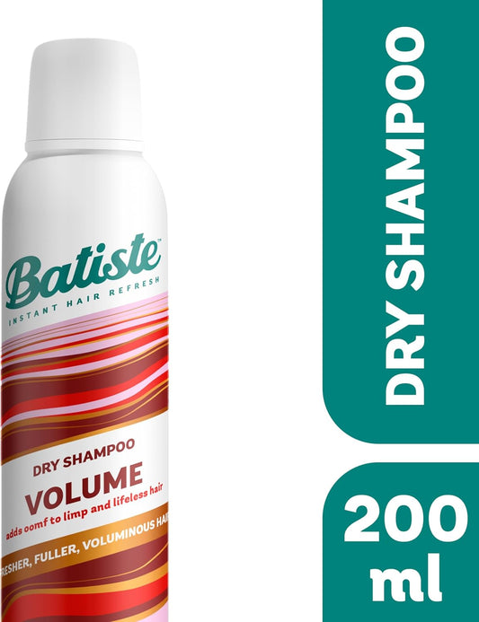 Batiste Dry Shampoo And Volume 200Ml, Hair Benefits With Plumping Collagen, No Rinse Spray To Refresh Hair In Between Washes (Pack Of 2)