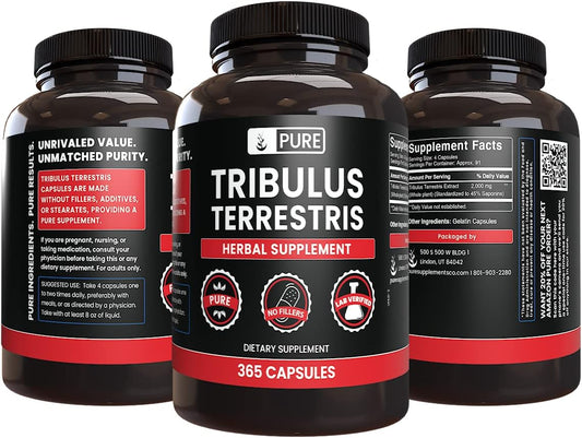 Pure Original Ingredients Tribulus Terrestris, No Magnesium Or Rice Fillers, Always Pure, Lab Verified (365 Capsules)