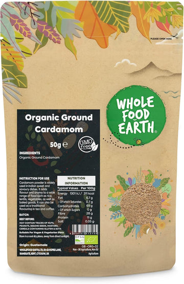 Wholefood Earth Organic Ground Cardamom 2 Kg | Gmo Free | Certified Organic