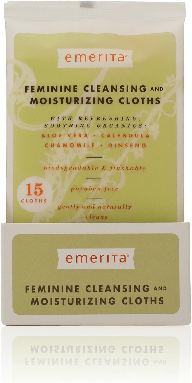 Emerita Feminine Cleansing Moisturizer, 15 Count : Health & Household