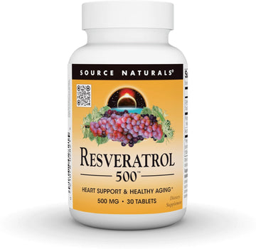 Source Naturals Resveratrol 550, Heart Support & Healthy Aging*, 500 Mg - 30 Tablets