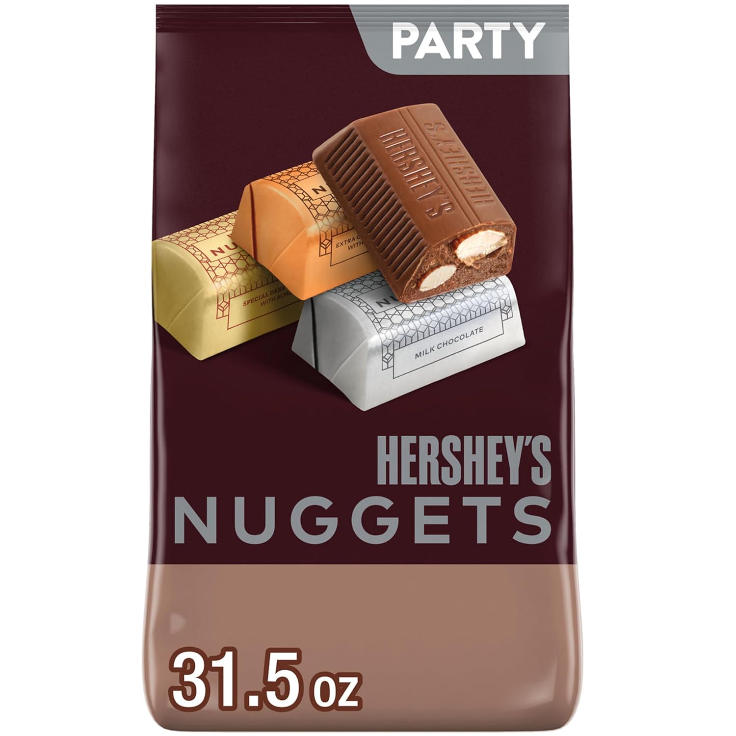 Hershey'S Nuggets Assorted Chocolate, Halloween Candy Party Pack, 31.5 Oz