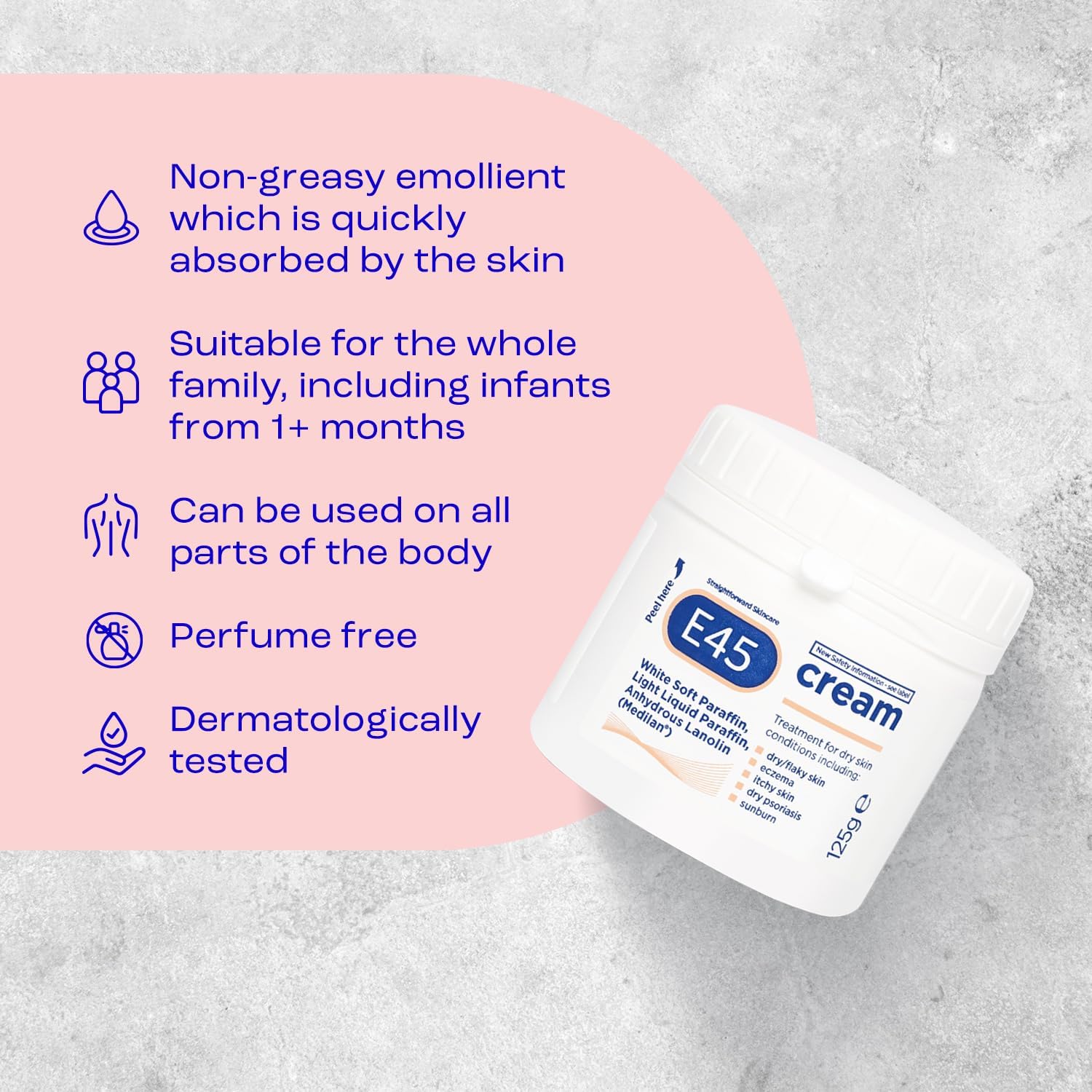 E45 Cream 350 g – E45 Cream for Dry, Irritated Skin – Moisturiser to Soothe Dry & Sensitive Skin - Dermatologically Tested Eczema Dermatitis Cream – Non-Greasy Body Face Hand Cream – Clinically Proven : Amazon.co.uk: Beauty