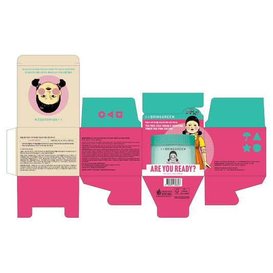Bringgreen X Netflix Squid Game Edition Tea Tree Cica Trouble Soothing Toner Pad 90P Pink Edition