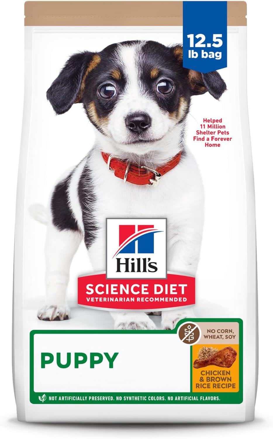 Hill'S Science Diet Puppy, Puppy Premium Nutrition, Dry Dog Food, No Corn, Wheat, Soy Chicken & Brown Rice, 12.5 Lb Bag