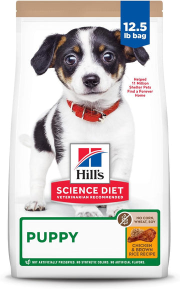 Hill'S Science Diet Puppy, Puppy Premium Nutrition, Dry Dog Food, No Corn, Wheat, Soy Chicken & Brown Rice, 12.5 Lb Bag