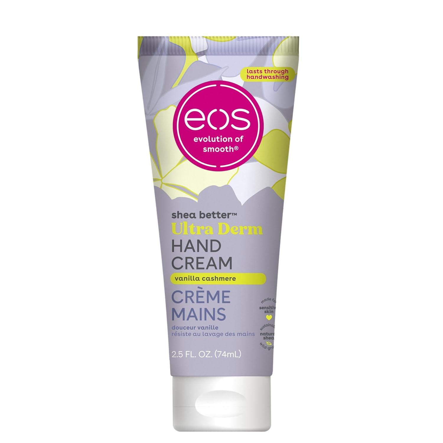 Eos Shea Better Hand Cream - Vanilla Cashmere | Instant Hydration + Lasting Protection | 2.5 Oz